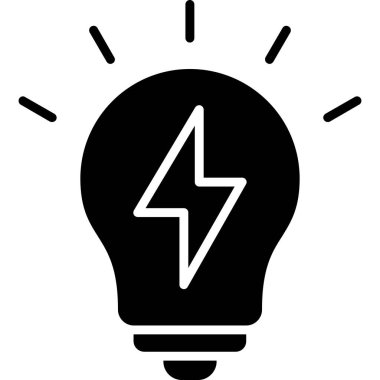 Elektrik enerjisi ampul simgesi. Ampul ışığı vektör simgesinin web için basit bir gösterimi