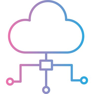 veri bulut hesaplama simgesi ana hat biçiminde