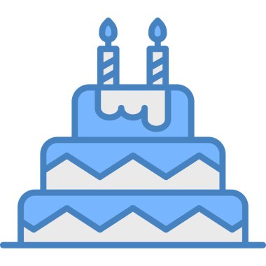 Doğum günü pastası. Basit resimleme