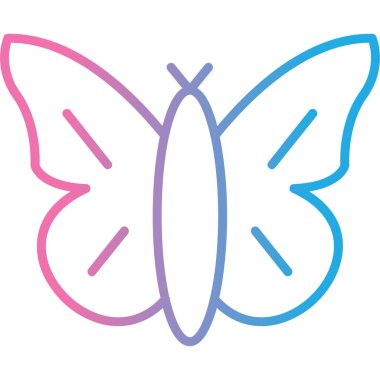 Kelebek simgesi vektör illüstrasyonu