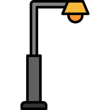 ev lambası ikonu. taslak ev lambası vektör rengi düz izole