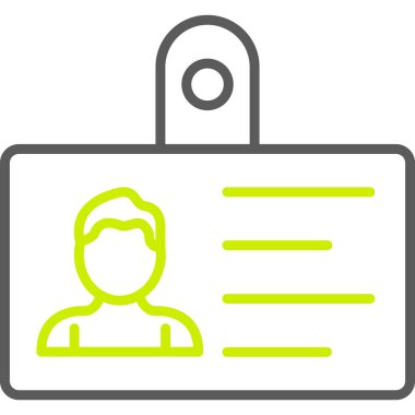 Kimlik kartı simgesi, vektör illüstrasyonu