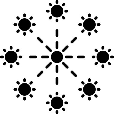 Havai fişek kutlama ikonu ana hatlarıyla