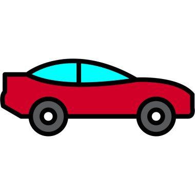 araba düz simgesi, vektör illüstrasyonu