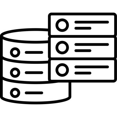 veritabanı sunucu simgesi ana hat biçiminde