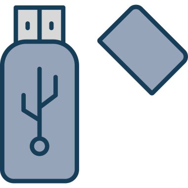 usb simgesi. Web için usb vektör simgelerinin özet çizimi