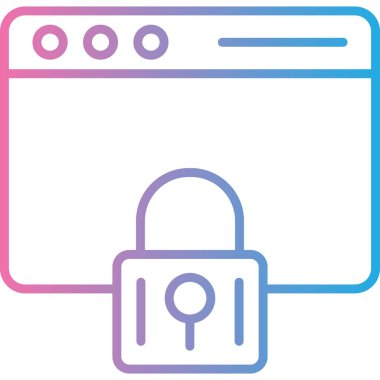 Kilit. Web simgesi basit illüstrasyon