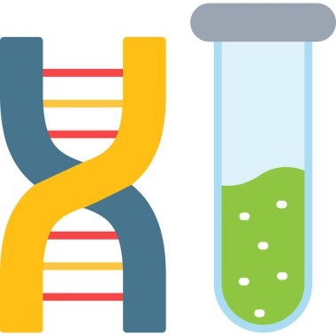 Düz stil izole edilmiş vektör illüstrasyonunda DNA molekülü DNA molekül simgesi