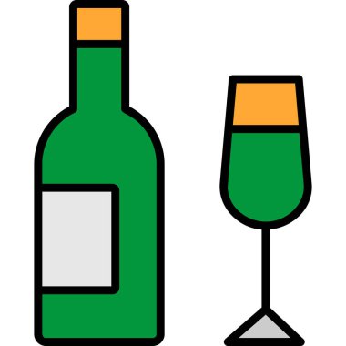 alkollü içecek ikonu - taslak biçiminde