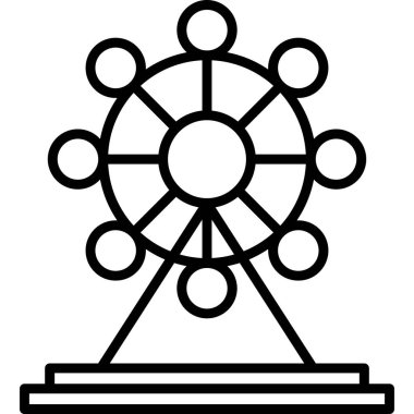 Dönme dolap parkı simgesi taslak biçiminde