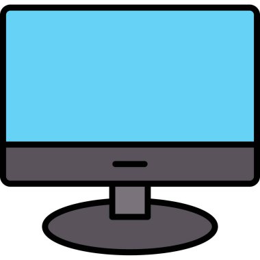 Bilgisayar monitörü. Web simgesi basit illüstrasyon