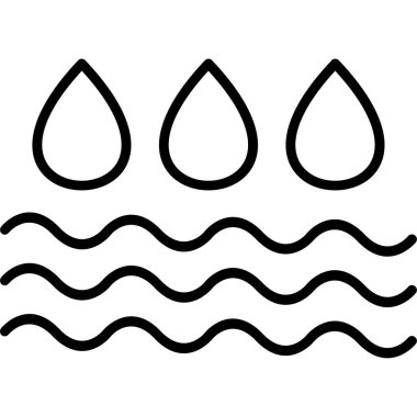 Su ince çizgi vektör simgesini düşürür.