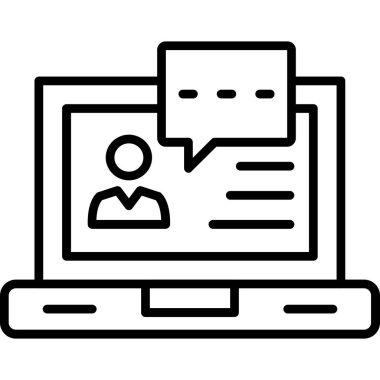 Konuşma balonu vektör çizimi olan dizüstü bilgisayar