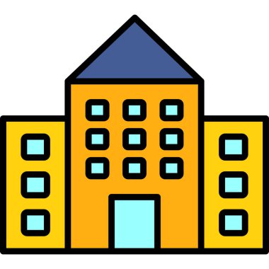 Bina. Web simgesi basit illüstrasyon