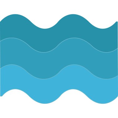 Mavi dalga ikonu. Beyaz arkaplanda vektör illüstrasyonu.