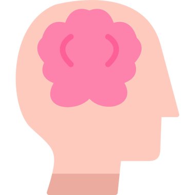 Beyin insan zihin simgesi düz stilde