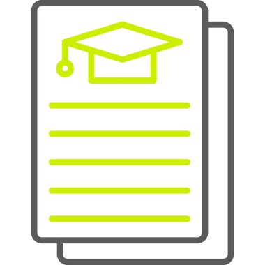 mezuniyet başlığı simgesi, basit tasarım vektörü çizimi