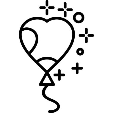 Sevgililer günü kalp ikonu, vektör illüstrasyonu