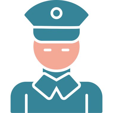 Polis memuru. Web simgesi vektör illüstrasyonu