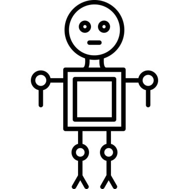 robot. Web simgesi basit illüstrasyon