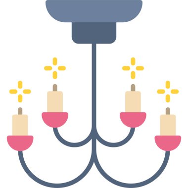 Avize dekorasyon lamba simgesi düz stil