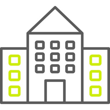 Bina. Web simgesi basit illüstrasyon