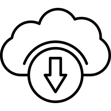 Bulut simgesi vektör illüstrasyonu.