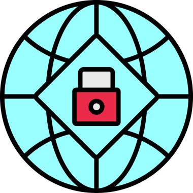 Güvenli bir karikatür simgesinin vektör çizimi