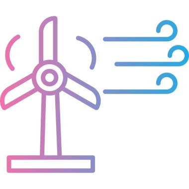 Rüzgar türbini simgesi, vektör illüstrasyonu