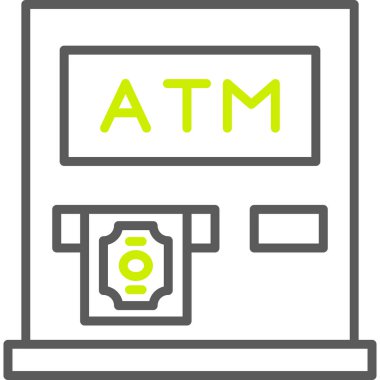 ATM makinesi düz vektör simgesi