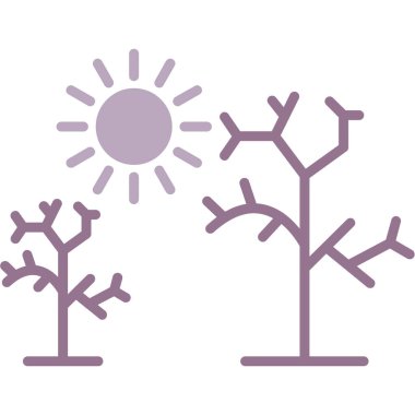 Güneş ve güneş vektör çizim tasarımlı ağaç silueti