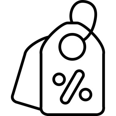 çanta alışveriş indirimi simgesi ana hatlar biçiminde