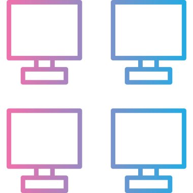 Monitör simgesi seti. vektör illüstrasyonu