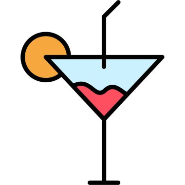 taslak biçiminde alkol kokteyli simgesi