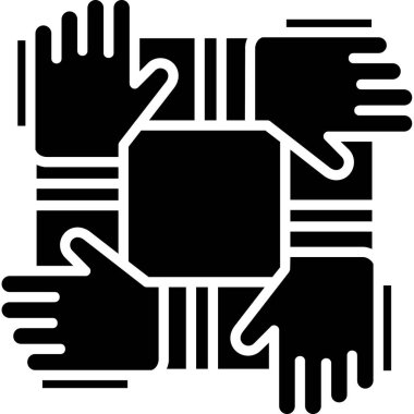 Siyah arkaplan vektör illüstrasyonlu el