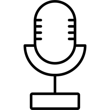 Mikrofon Vektör İllüstrasyonu, Basit Simge