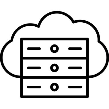 Bulut Hesaplama. Web simgesi basit illüstrasyon