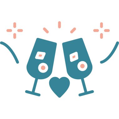 Şarap şişesi ve gözlük simgesi