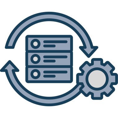 Veri İşleminin Vektör İllüstrasyonu, Basit Simge