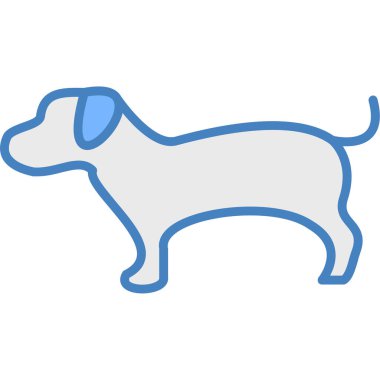 köpek vektörü düz renk simgesi