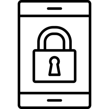 akıllı telefon kilidi simgesi, vektör illüstrasyonu