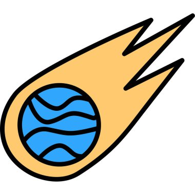 Bir roketin vektör simgesi, vektör, illüstrasyon, renk çizimi