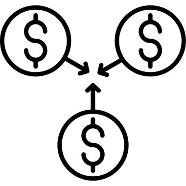 Dolar vektör ince çizgi simgesi