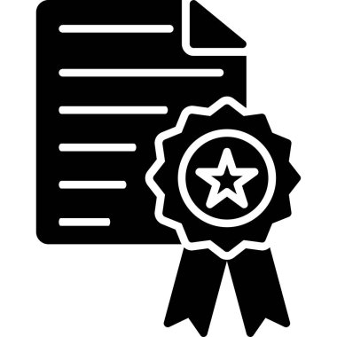 Sertifika. Web simgesi basit illüstrasyon