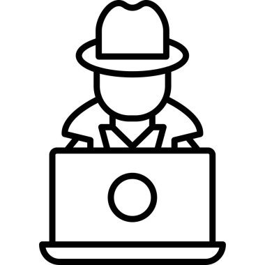 Hacker simgesi vektör illüstrasyonu