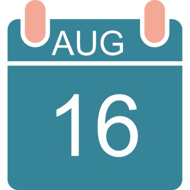 19 Ağustos takvim simgesi - takvim günü, takvim, vektör illüstrasyonu