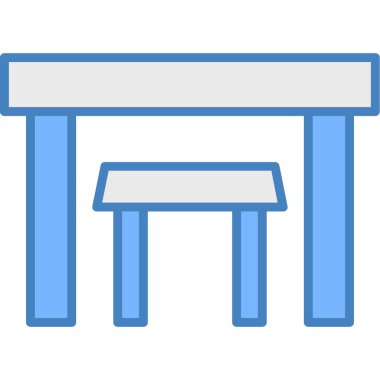 Masa. Web simgesi basit illüstrasyon