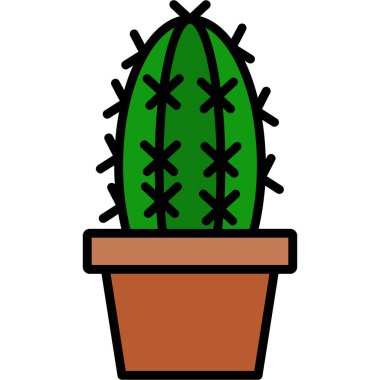 Kaktüs. Web simgesi basit illüstrasyon