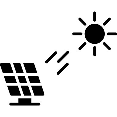 Güneş enerjisi paneli vektör simgesi