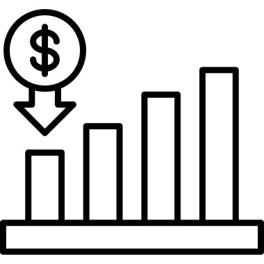 grafik büyüme vektörü ince çizgi simgesi